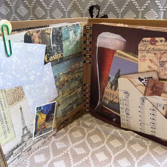 Handmade Vintage Travel Worldly Theme Junk Journal Scrapbook One of a Kind - Picture 5 of 16
